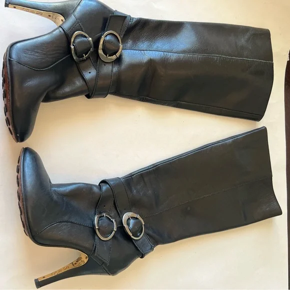 Shane & Shawn Boardroom Rockstars biker heeled black boots size 8 - Picture 7 of 11